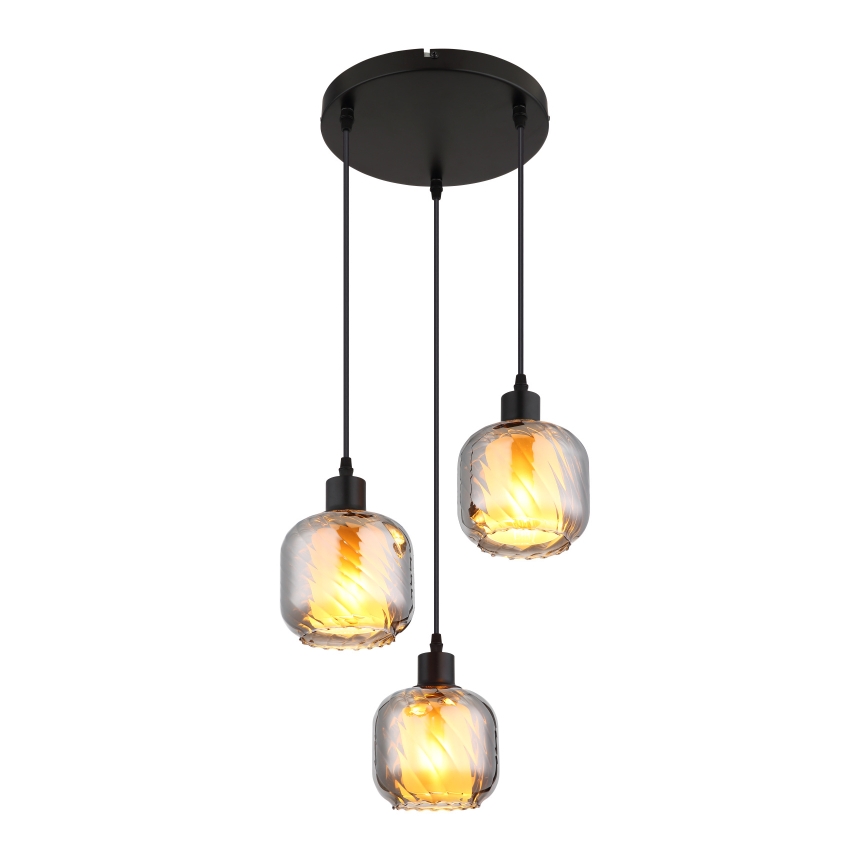 Globo - Ljuskrona med textilsladd 3xE27/25W/230V
