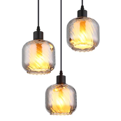 Globo - Ljuskrona med textilsladd 3xE27/25W/230V