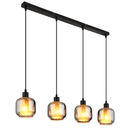 Globo - Ljuskrona med textilsladd 4xE27/25W/230V