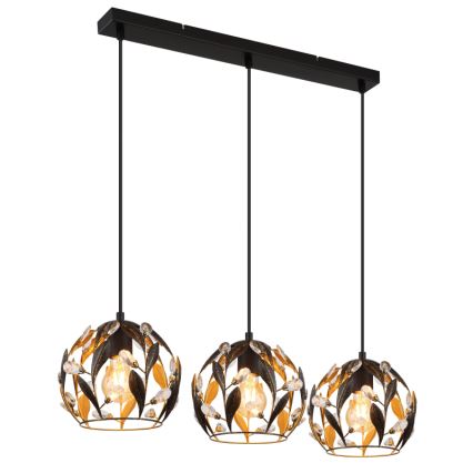 Globo - Ljuskrona med textilsladd 3xE27/40W/230V