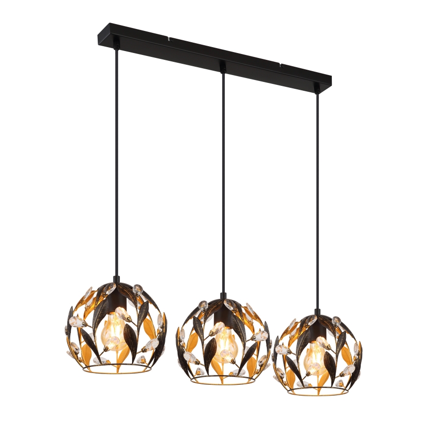 Globo - Ljuskrona med textilsladd 3xE27/40W/230V