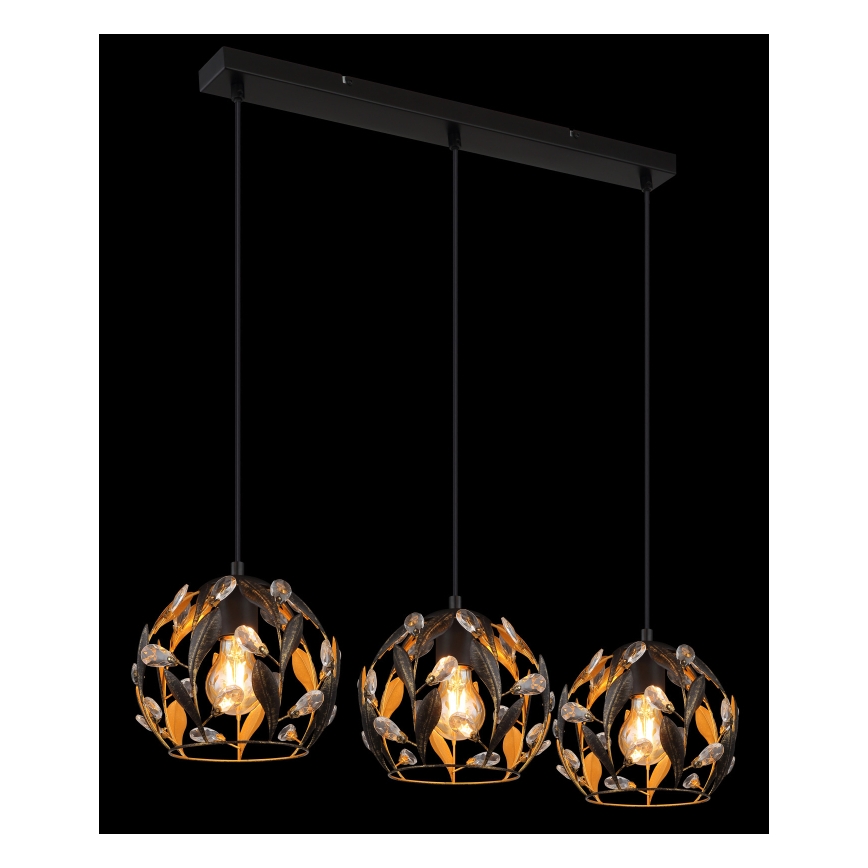 Globo - Pendellampa med kabel 3xE27/40W/230V