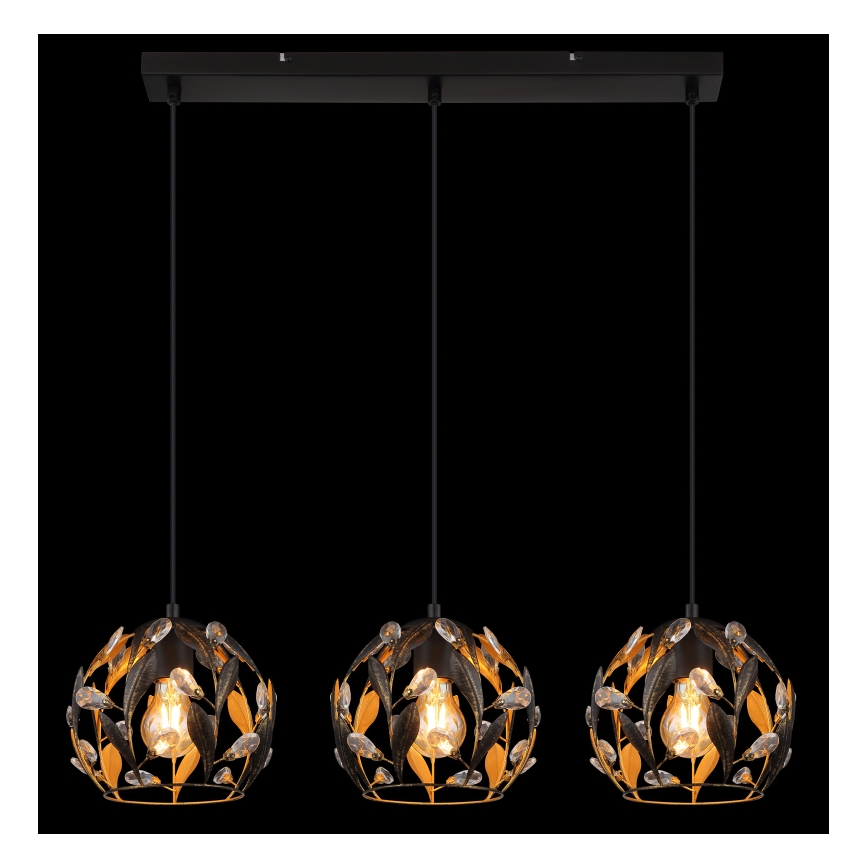 Globo - Pendellampa med kabel 3xE27/40W/230V