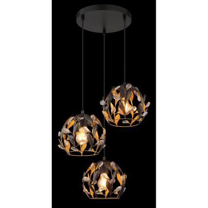 Globo - Ljuskrona med textilsladd 3xE27/40W/230V diameter 41 cm