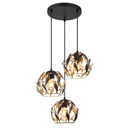 Globo - Ljuskrona med textilsladd 3xE27/40W/230V diameter 41 cm