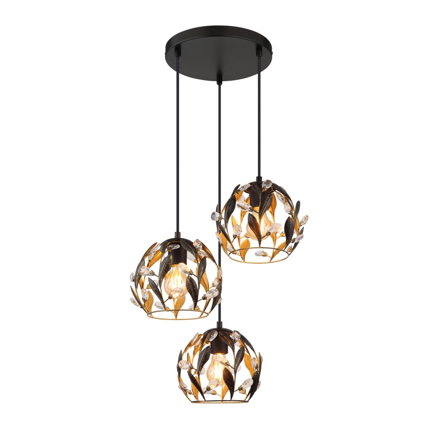 Globo - Ljuskrona med textilsladd 3xE27/40W/230V diameter 41 cm