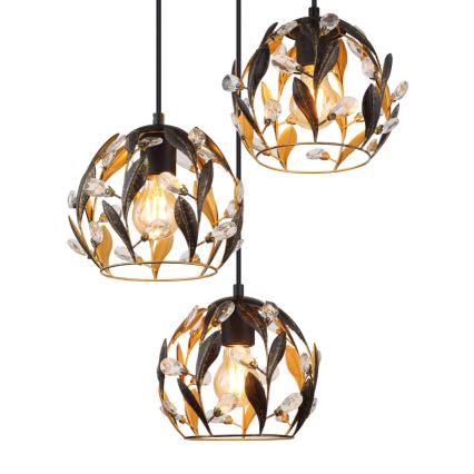 Globo - Ljuskrona med textilsladd 3xE27/40W/230V diameter 41 cm