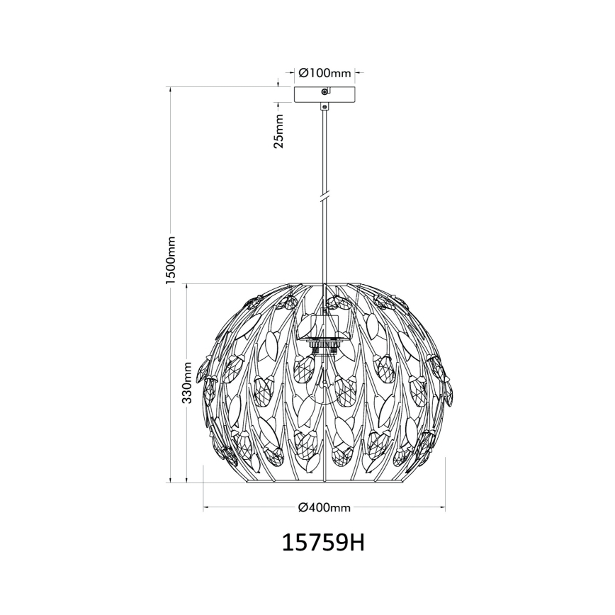 Globo - Ljuskrona med textilsladd 1xE27/40W/230V diameter 40 cm