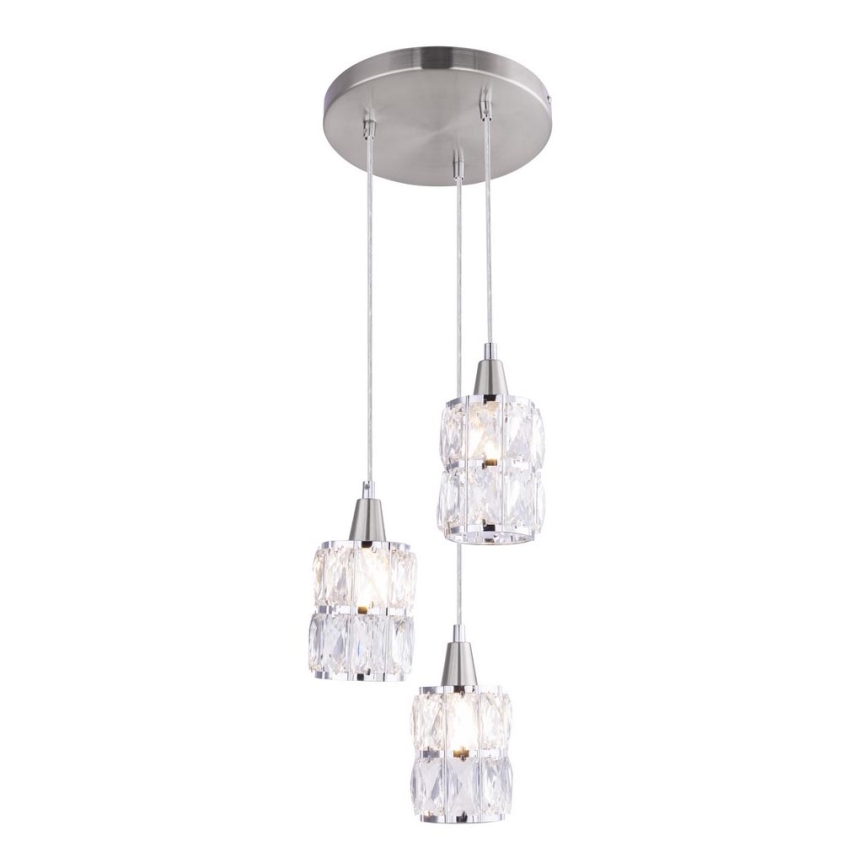 Globo 15760-3 - Kristallkrona med snöre WOLLI 3xE14/40W/230V