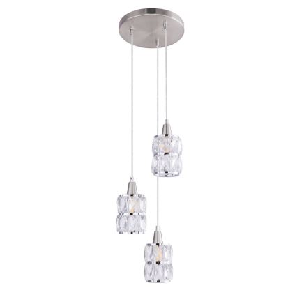 Globo 15760-3 - Kristallkrona med snöre WOLLI 3xE14/40W/230V