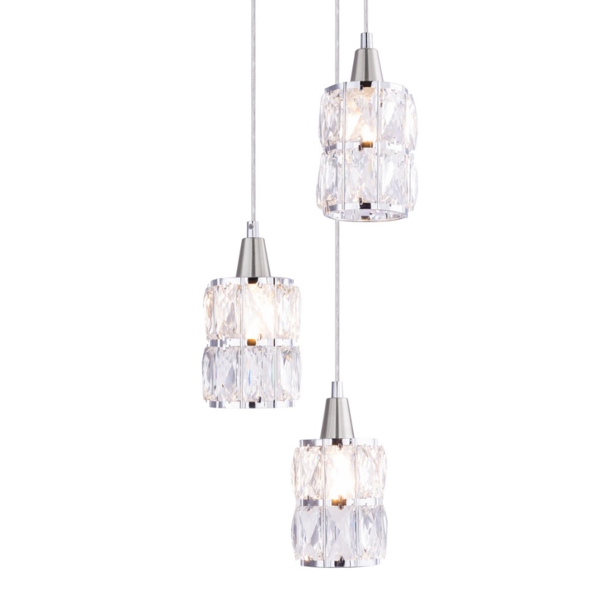 Globo 15760-3 - Kristallkrona med snöre WOLLI 3xE14/40W/230V
