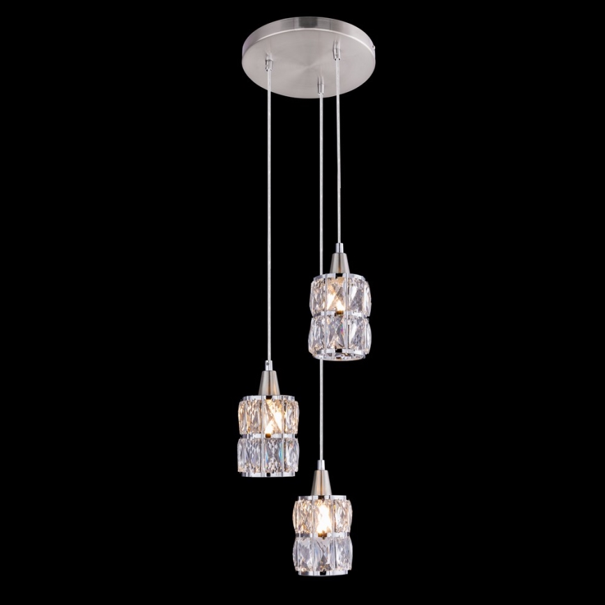 Globo 15760-3 - Kristallkrona med snöre WOLLI 3xE14/40W/230V