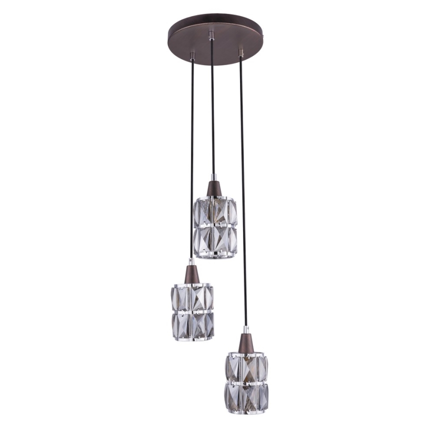 Globo 15761-3 - Kristallkrona med snöre WOLLI 3xE14/40W/230V