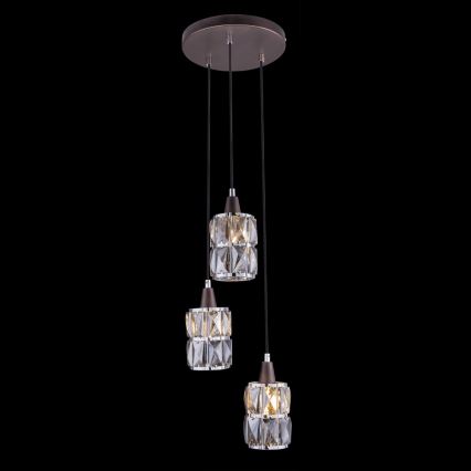 Globo 15761-3 - Kristallkrona med snöre WOLLI 3xE14/40W/230V