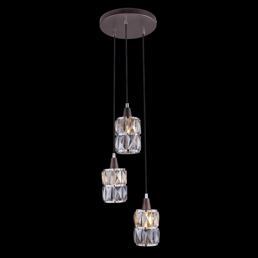 Globo 15761-3 - Kristallkrona med snöre WOLLI 3xE14/40W/230V
