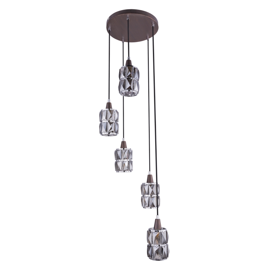 Globo 15761-5 - Kristallkrona med snöre WOLLI 5xE14/40W/230V