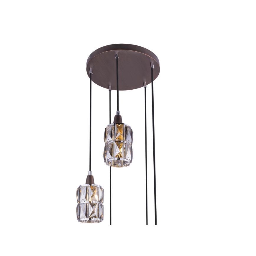 Globo 15761-5 - Kristallkrona med snöre WOLLI 5xE14/40W/230V