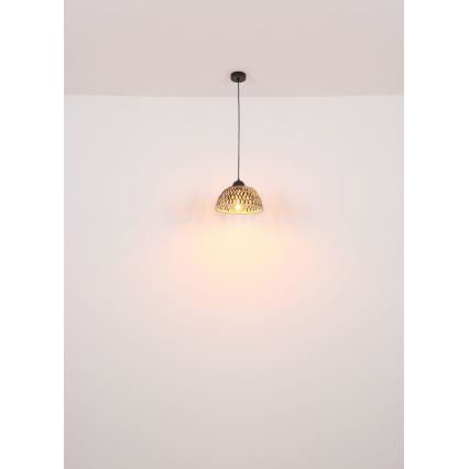 Globo - Ljuskrona med textilsladd 1xE27/15W/230V Bambu