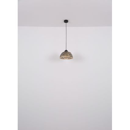 Globo - Ljuskrona med textilsladd 1xE27/15W/230V Bambu
