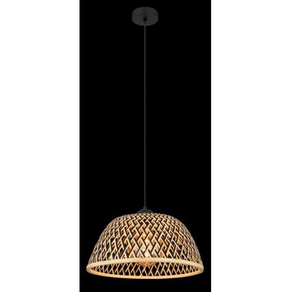 Globo - Ljuskrona med textilsladd 1xE27/15W/230V Bambu