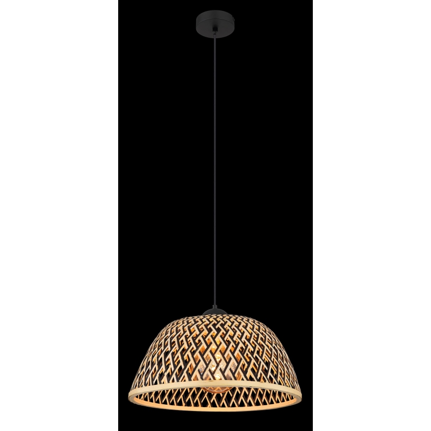Globo - Ljuskrona med textilsladd 1xE27/15W/230V Bambu