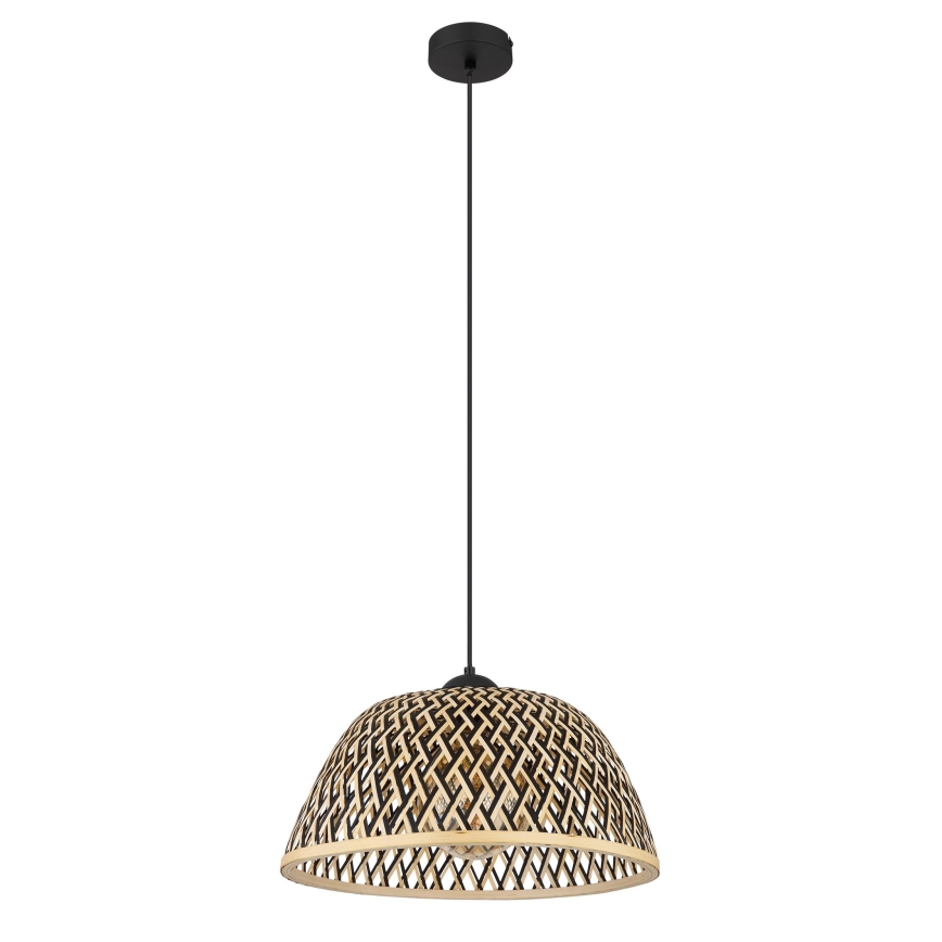 Globo - Ljuskrona med textilsladd 1xE27/15W/230V Bambu