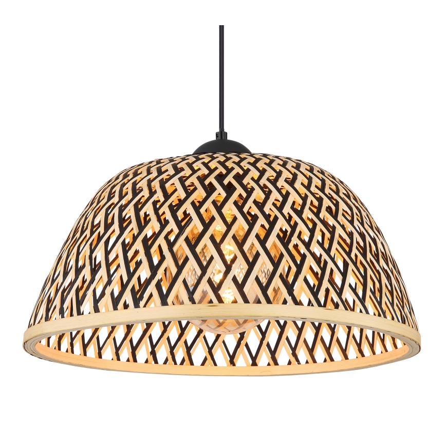 Globo - Ljuskrona med textilsladd 1xE27/15W/230V Bambu