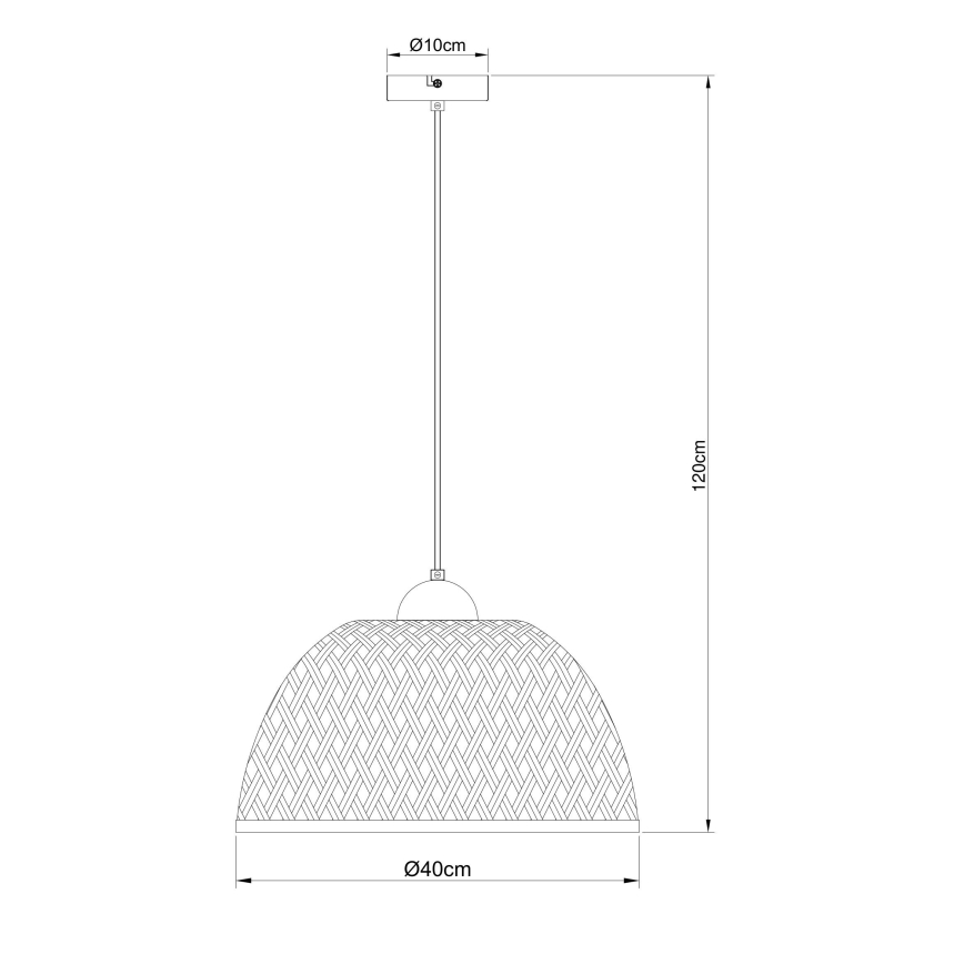 Globo - Ljuskrona med textilsladd 1xE27/15W/230V Bambu