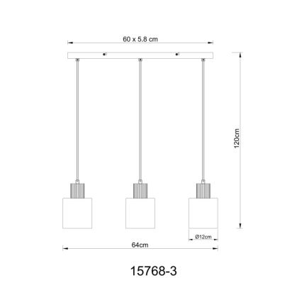 Globo - Hänglampa med kabel 3xE27/25W/230V