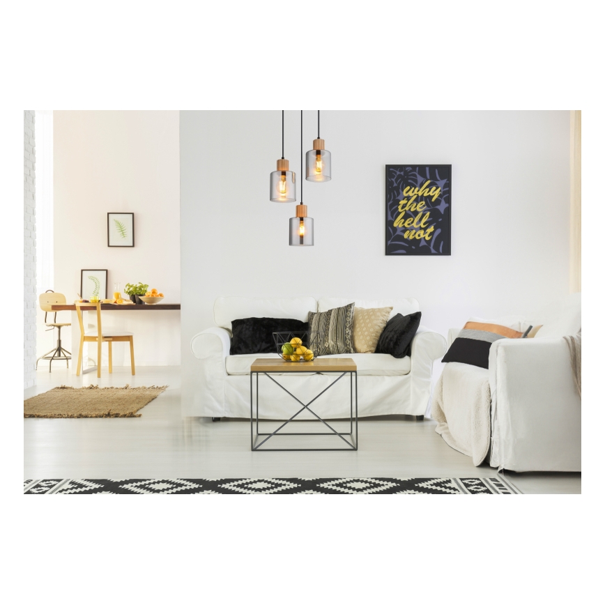 Globo - Pendellampa med kabel 3xE27/25W/230V Ø 30 cm