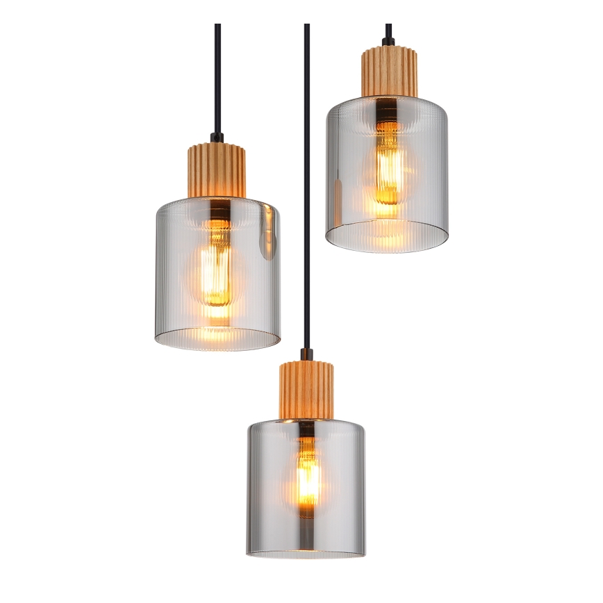 Globo - Pendellampa med kabel 3xE27/25W/230V Ø 30 cm