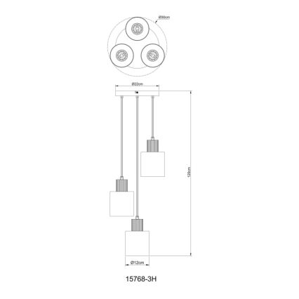 Globo - Pendellampa med kabel 3xE27/25W/230V Ø 30 cm