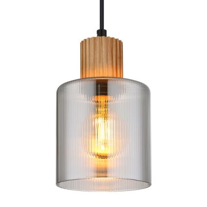 Globo - Ljuskrona med textilsladd 1xE27/25W/230V svart diameter 12 cm