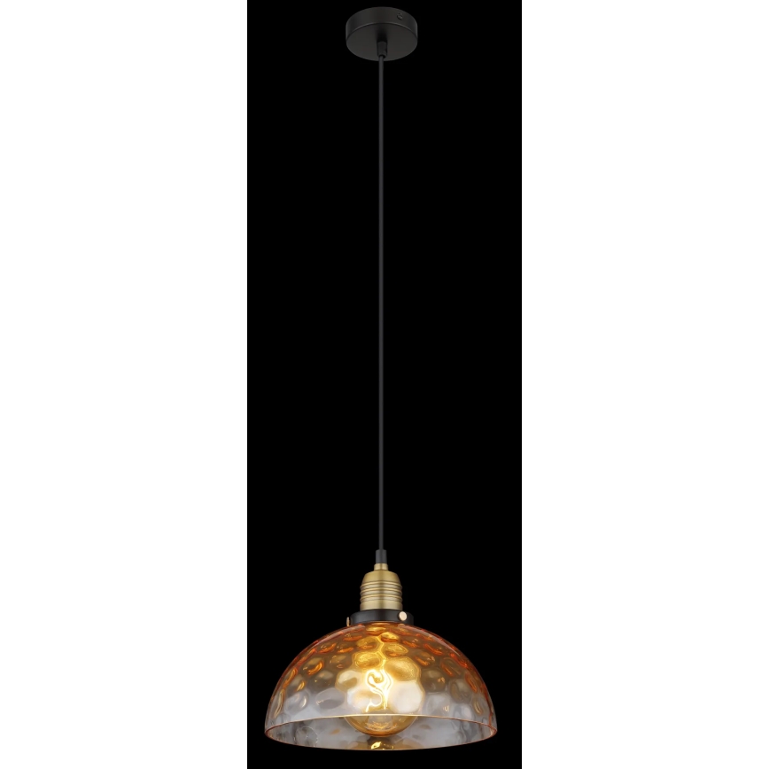 Globo - Ljuskrona med textilsladd 1xE27/60W/230V diameter 25 cm orange
