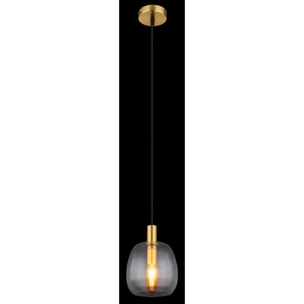 Globo - Ljuskrona med textilsladd 1xE14/40W/230V diameter 16 cm mässing
