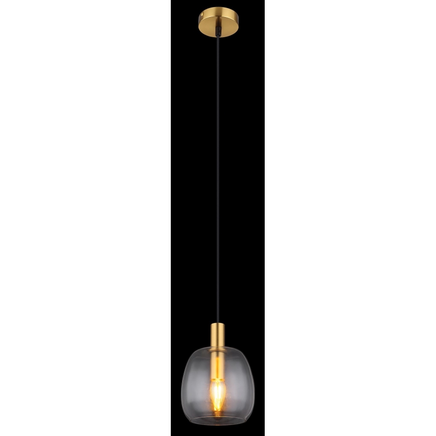 Globo - Ljuskrona med textilsladd 1xE14/40W/230V diameter 16 cm mässing