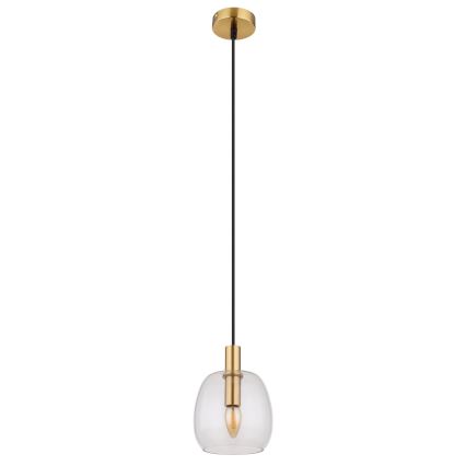 Globo - Ljuskrona med textilsladd 1xE14/40W/230V diameter 16 cm mässing