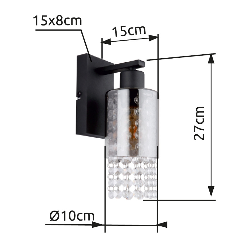 Globo - Vägglampa 1xE27/40W/230V svart