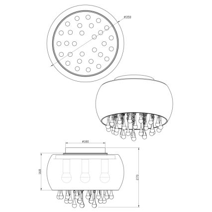 Globo 15809D - Takbelysning KALLA 5xE14/25W/230V