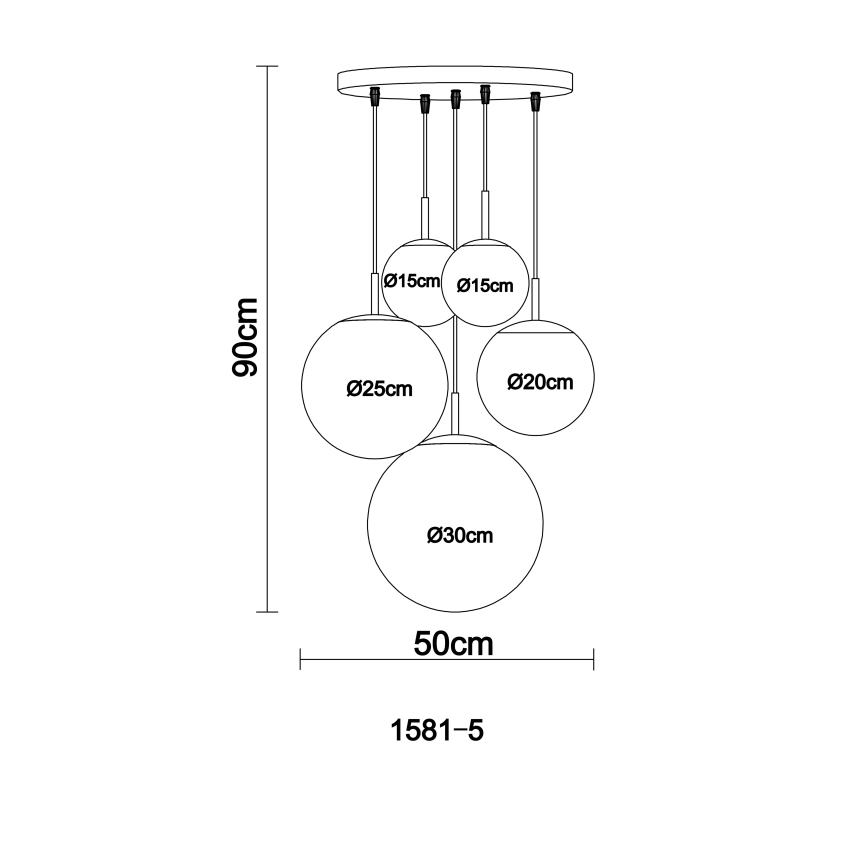 Globo 1581-5 - Takbelysning BALLA 5xE27/60W