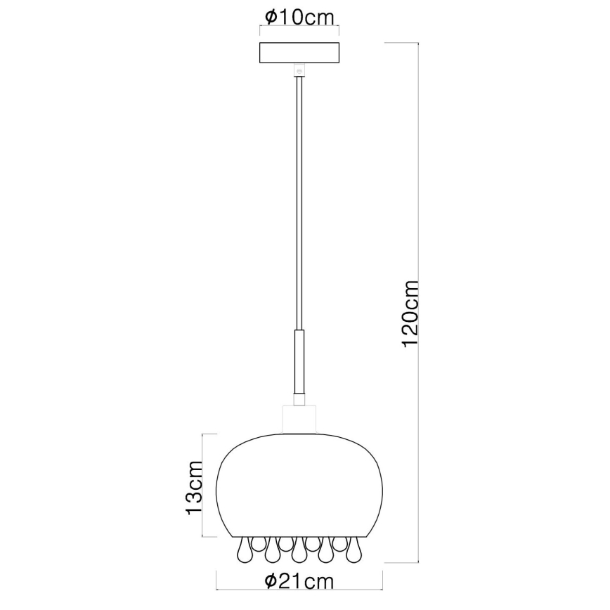 Globo - Ljuskrona med textilsladd 1xE27/9W/230V diameter 21 cm svart