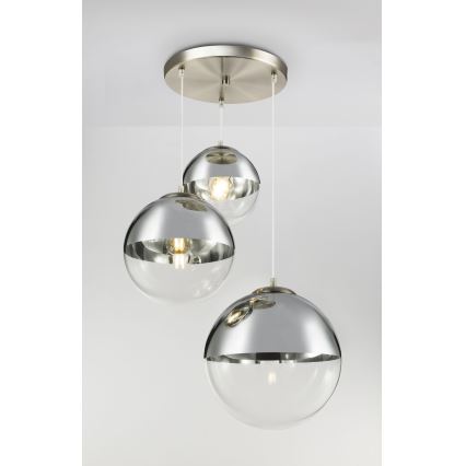 Globo - Ljuskrona med textilsladd 3xE27/40W/230V diameter 51 cm