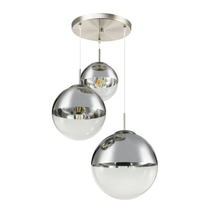 Globo - Ljuskrona med textilsladd 3xE27/40W/230V diameter 51 cm