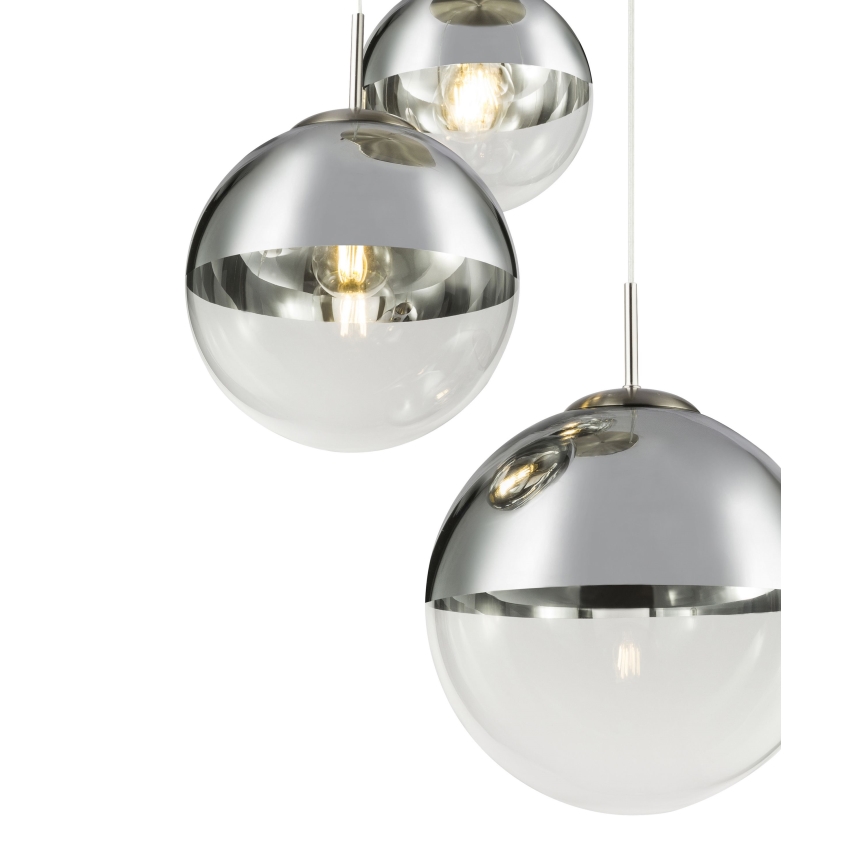 Globo - Ljuskrona med textilsladd 3xE27/40W/230V diameter 51 cm