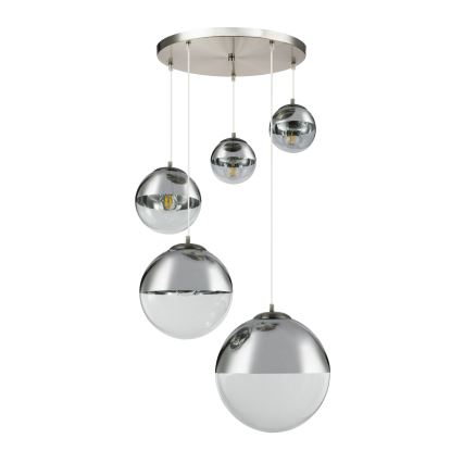 Globo - Ljuskrona med textilsladd 5xE27/60W/230V diameter 65 cm