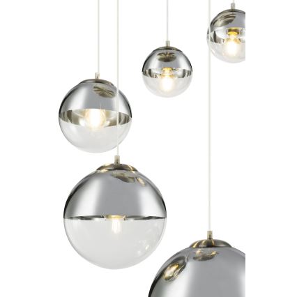 Globo - Ljuskrona med textilsladd 5xE27/60W/230V diameter 65 cm