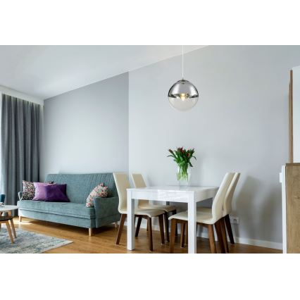 Globo - Ljuskrona med textilsladd 1xE27/40W/230V diameter 30 cm