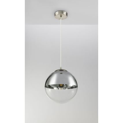 Globo - Ljuskrona med textilsladd 1xE27/40W/230V diameter 30 cm