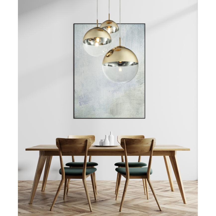 Globo - Ljuskrona med textilsladd 3xE27/40W/230V diameter 51 cm