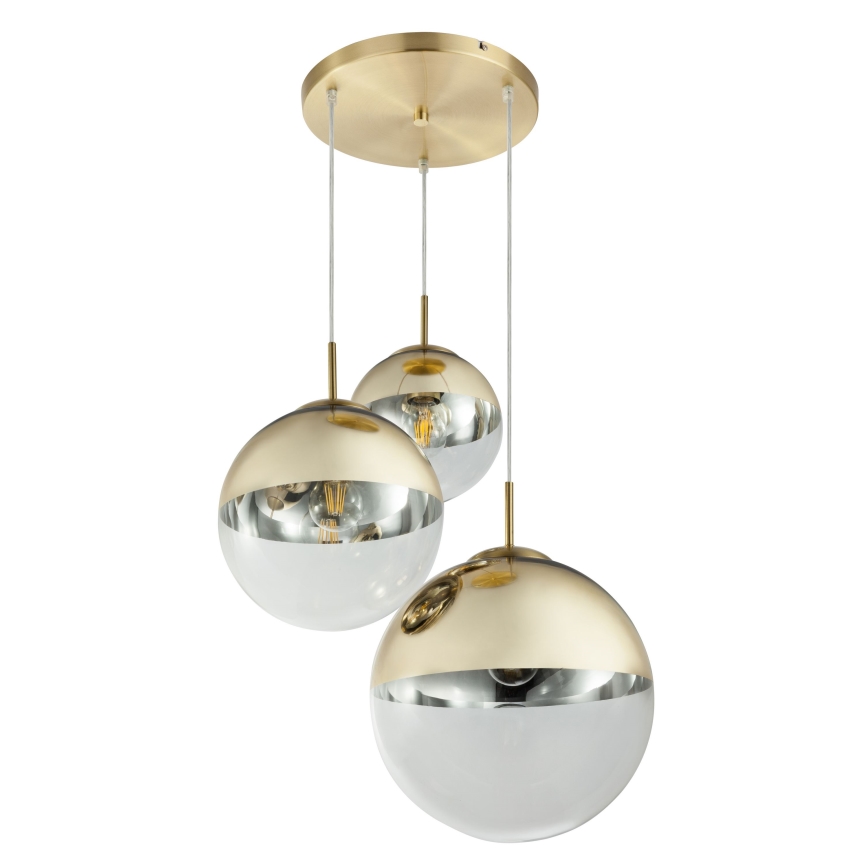 Globo - Ljuskrona med textilsladd 3xE27/40W/230V diameter 51 cm